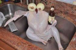 oldsmokey:  My dad just sent me this, along with a message that said “the recipe says to let the turkey chill in the sink for a few hours.” God I love my family. 