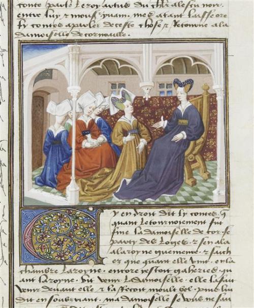 &ldquo;La reine Guenièvre et ses dames&rdquo; from the Roman de Tristan en Prose by the Maitre de Ch