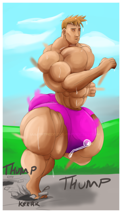 myfaceisitchy:  More Art   No that wasn’t an earthquake, good ol John here is just going for his morning jog.Still getting used to Clip Paint Studio brushes,need to maybe look at building palettes for specific skin tones.————————Want