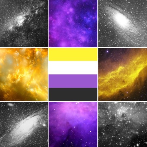 a-lgbtq-moodboards-blog:Space/Galaxy nonbinary moodboard for @sylceon. Let me know if you want me to