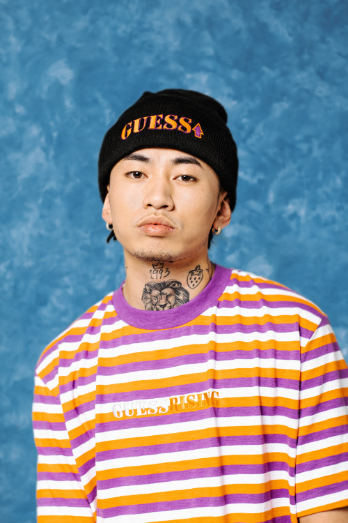 GUESS x 88Rising campaign featuring Rich Brian, Niki, Joji, and the Higher Brothers · photographed b