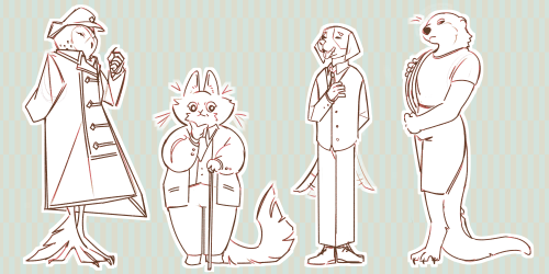 posting my furry character designs for 20,000 leagues under the sea bc my classmates really enjoyed 