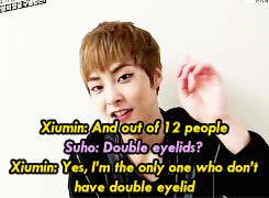 secrethideoutme:  Minseok talked about his special features, got praised by Suho,