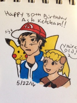 nolachu:  Happy 30th birthday Ash Ketchum! May you continue to live in a vague and confusing timeless void! 