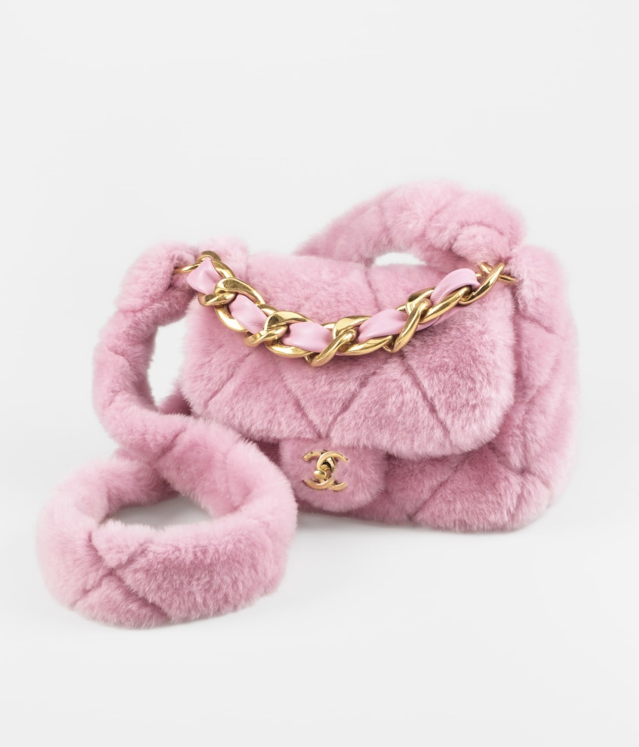 Scorpio Vixen — Pink Chanel Fur Flap Bag