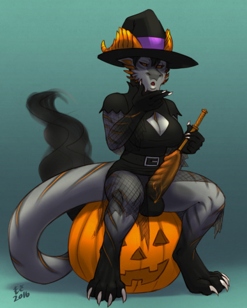 Another halloween picture! I wonder where her wand is going?