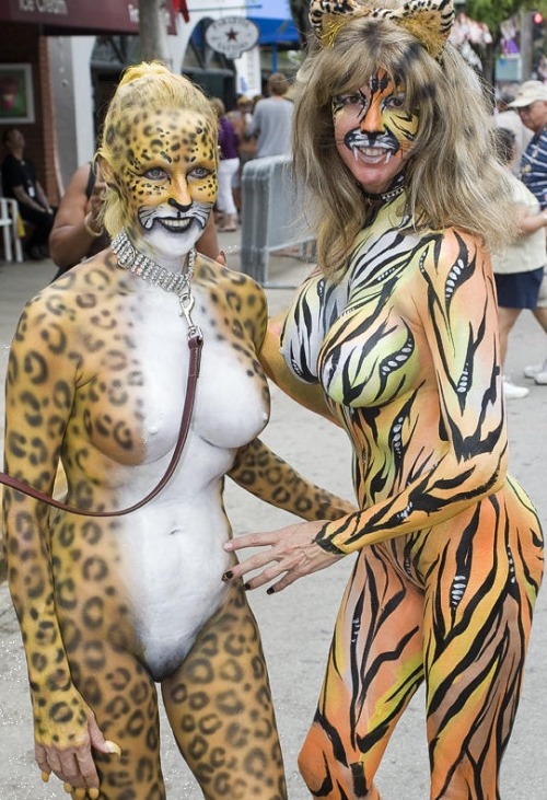 paintedfemales: 2 of the 3 painted MILFs at Fantasy Fest Thanks xxxadventure for the amazing submiss