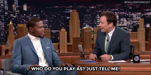 fallontonight:  Kevin Durant doesn’t play as himself in NBA 2K15…