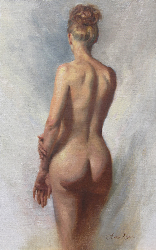 artbeautypaintings:  Standing nude I - Anna Rose Bain