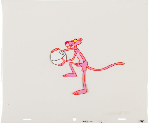 Some original Pink Panther animation cels. One is signed by Fritz Freleng. The show had a pretty dis