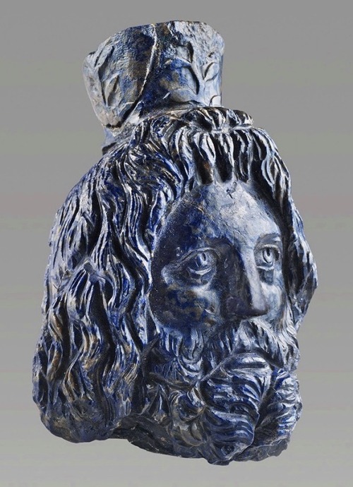 archaicwonder: Roman Lapis Lazuli Head of the God Serapis, 1st century AD About Serapis… Keep