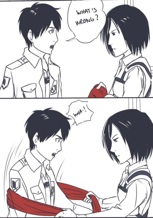 persnickety-doodles:  I always wonder what happens every time Mikasa gets her scarf cleaned. 
