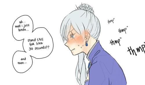 vitt-99: jiyeong: useless lesbian baby ilia asking useless lesbian weiss for advice on how to get the cute cat girl (to hold her hand)  Naww 