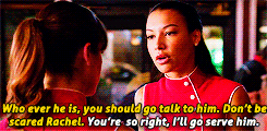 au finchel: rachel spots a cute guy come into her work one day. 