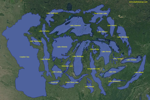 maptitude1:A size comparison of major lakes