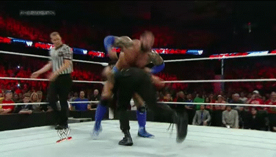 Batista feeling up on Seth’s booty, and getting a face full too