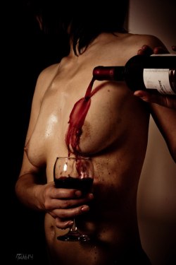 sensual-dominant:  An interesting way to aerate the wine my pet….good girl…♂♐︎