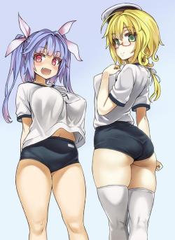 kuzira8:  “潜水艦娘達は戦闘服がスクール水着だから、当然私服はブルマの体操着ですよね。”