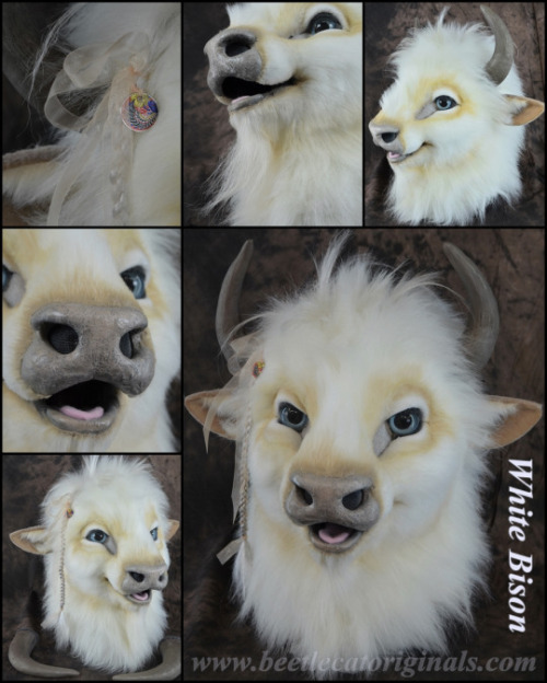 XXX hoofedfursuits:White bison-head made by Beetlecat photo