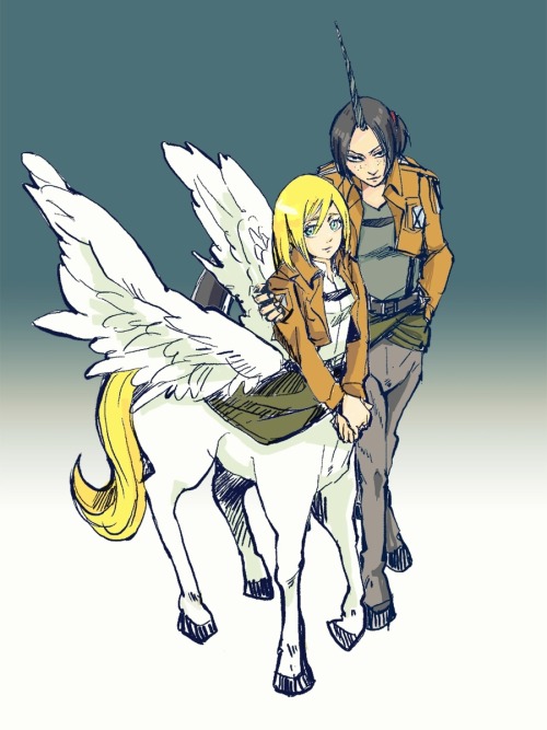 swiggity-switan-i-am-a-titan:  reiner—braun:  進撃の馬 by ノミドリアン