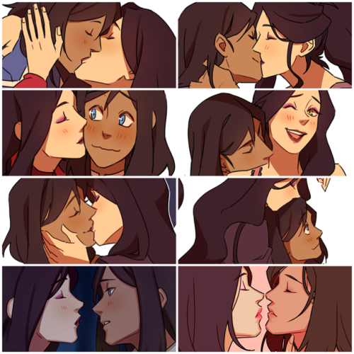 pockicchi:a compilation of all the korrasami kisses/almost kisses that i drew twitter | ig