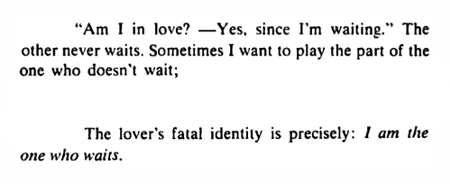 funeral:  Roland Barthes, A Lover’s Discourse: