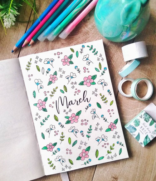 March Cover Spread: Ginger Bullet JournalMore Spreads: Best March Bullet Journal Ideas