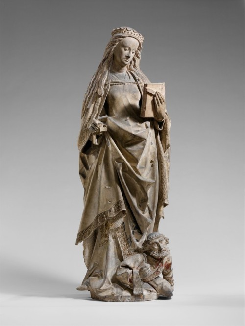 Saint Catherine of Alexandria by Jan Crocq by Medieval ArtMedium: Limestone with traces of paintRoge