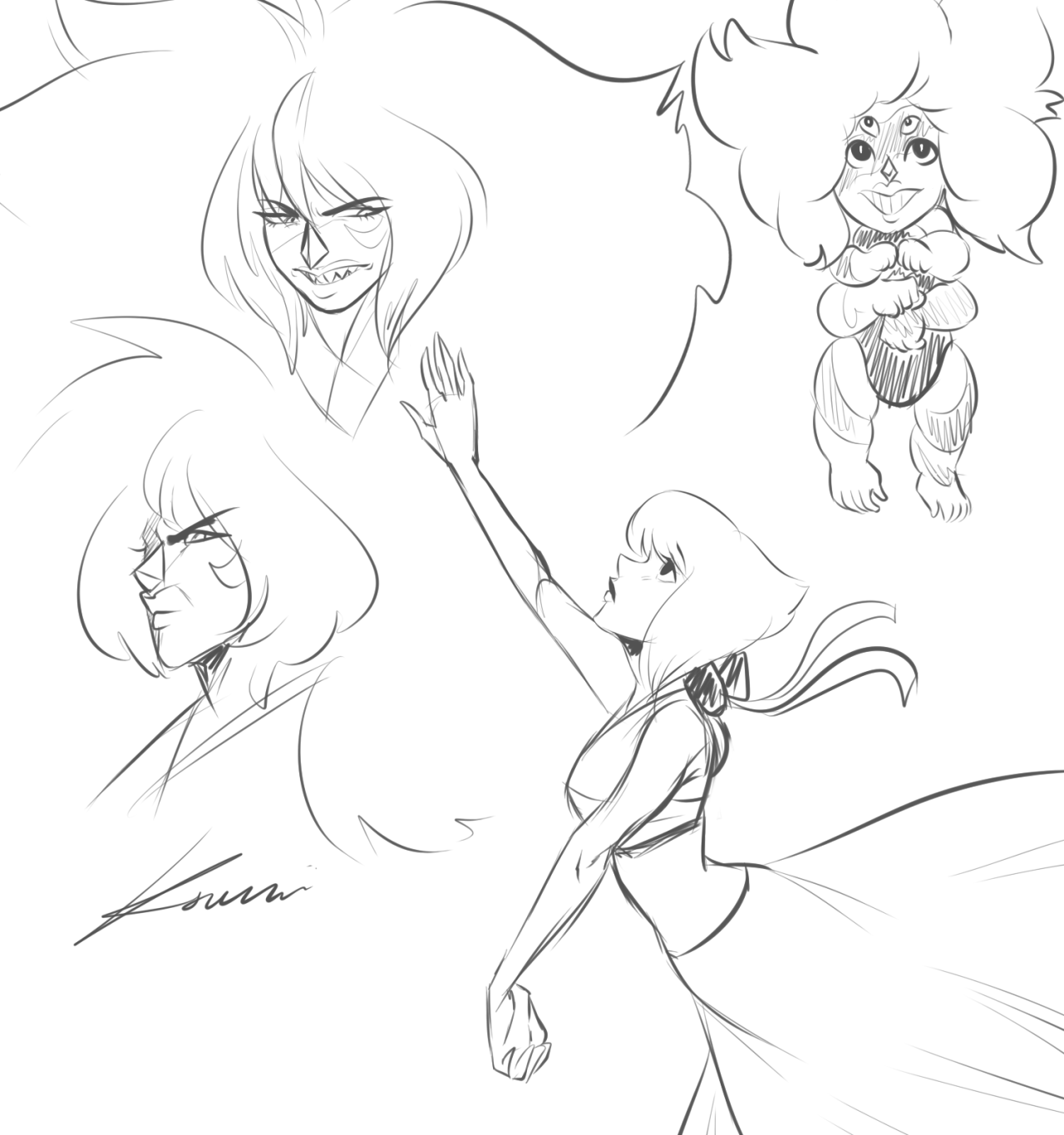 Idk, some SU doodles&hellip;.Also yes, I CAN[????] shade stuff (tho IDK how anatomy
