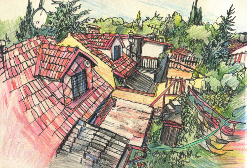 chechula:I spend few days with friends, pleinair drawing town of Kouřim ♥ (it is town that ha