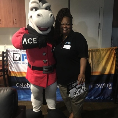 PMI Central Arkansas Chapter Networking Event! Photo with Arkansas Travelers Mascot ACE! #pmi #netwo