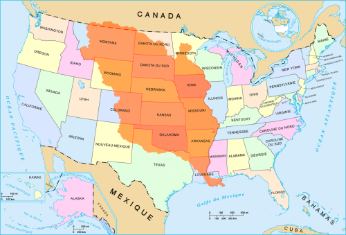 Louisiana Purchase: In 1803 the US bought 2.1 million square kilometer from the French for ฟ million