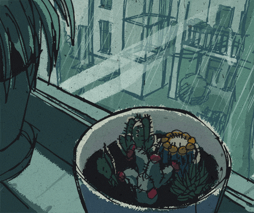 darylalexsy:  April showers are rolling in a little early. I’m worried my cacti