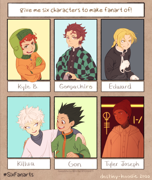 Here’s batch 1 of the Six Fanarts Challenge!