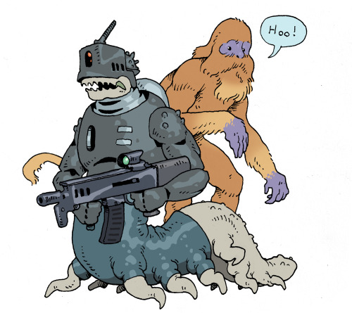 Sneaking past a Knytt CommandoFanart of one of @jhonpocket &rsquo;s awesome creature designs! (t