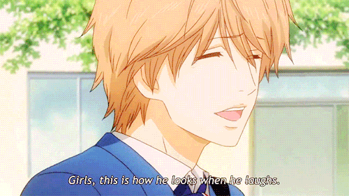kawaii-ne:Girls, this is how he looks when he laughs ~~~Puellae, hoc est quomodo is ridens videatur