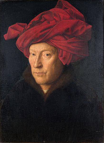medievaldogs:  Jan van Eyck: Portrait of a Man in Turban (1433). (Timi was supporting