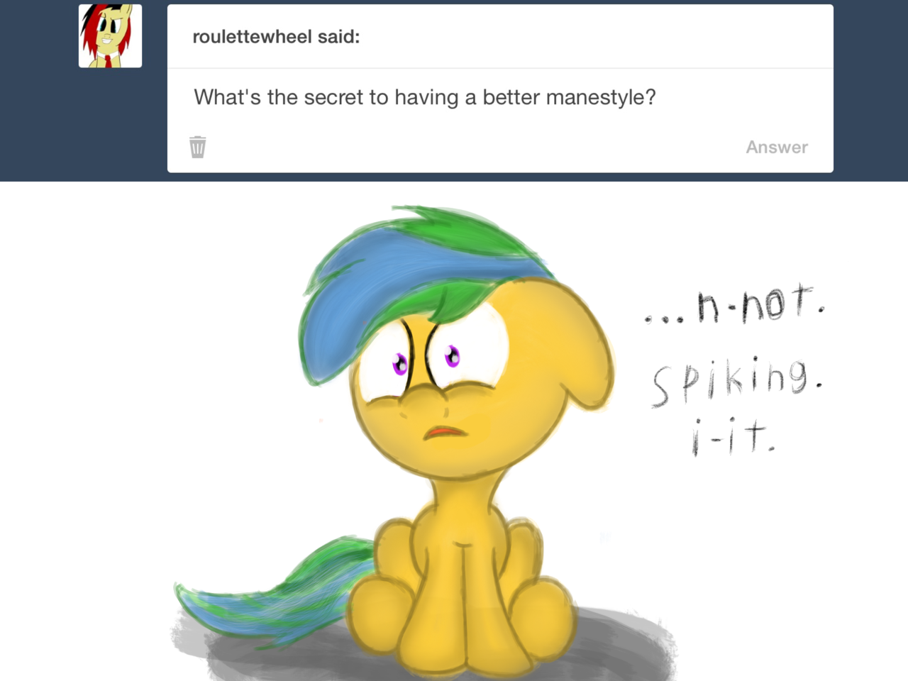 rainboompony:  ….I-I don’t care w-what slots says… He’s w-wrong.. slots I-is