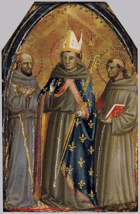 Saints Francis of Assisi, Louis of Toulouse, and Anthony of Padua, Bicci di Lorenzo, ca. 1427-29