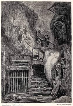 themacabrenbold:Gustave Doré (1832-1883), La Rue de la Vieille Lanterne: The Suicide of Gérard de Nerval, 1855