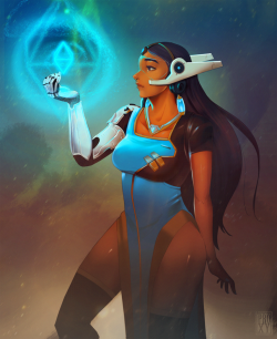 proxyillustration:  Finished the Symmetra drawing I started earlier this month.  I love her character design! 