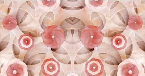 #BagoesTeakFurniture Pink Flower Circle 00056 Floor Decals 3D Wallpaper Wall Mural Stickers Print Ar