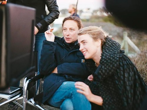 auteurstearoom: Director Céline Sciamma and Adèle Haenel review the monitor on the set of Portrait o
