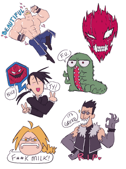 Finished my goofy FMA sticker sheets 