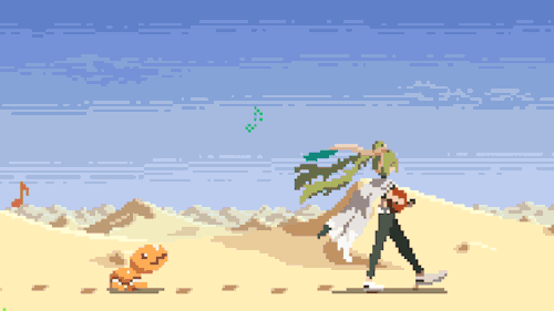Ground Miku And Trapinch Strolling Through The Desert