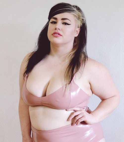 chubbycartwheels: Blush Pink Vinyl Bralette and Bottoms www.chubbycartwheels.com . . . . . #chubbyca