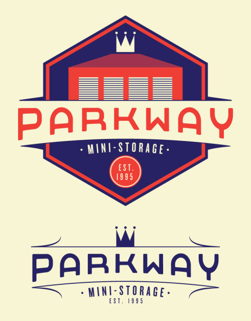 Typography Tuesday Parkway Mini-Storage Logo / Identiy (for Dad) Logo designs by &lt;&lt; St