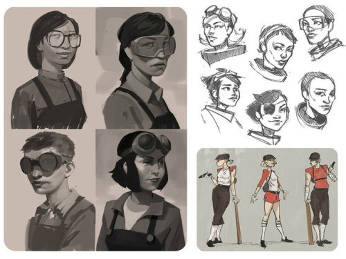 kritzkast: Female Team Fortress 2 Classes Were Almost Official Valve artist Drew Wolf has released a new website, which contains a variety of concept artwork from Valve games such as Dota 2 and Team Fortress 2. One of these sets of concept art found