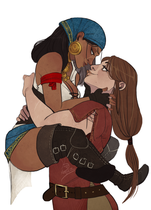 the-orator:I don’t foresee myself drawing too much DA2 stuff, but I gotta draw Hawke and Isabela AT 