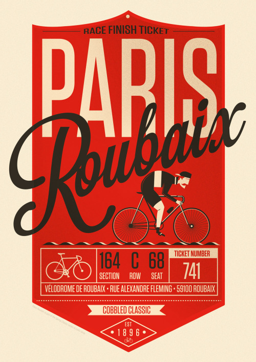 Paris-Roubaix
By Neil Stevens
It’s the 111th edition of the cobbled classic bike race this Sunday April 13th and to celebrate i’ve created an all new print inspired by the infamous ‘hell of the north’ race. It will be available in the online shop...